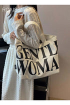 Women Stylish Canvas Bag, Large Capacity Shoulder Bag with Zipper Closure, Casual Tote Handbag