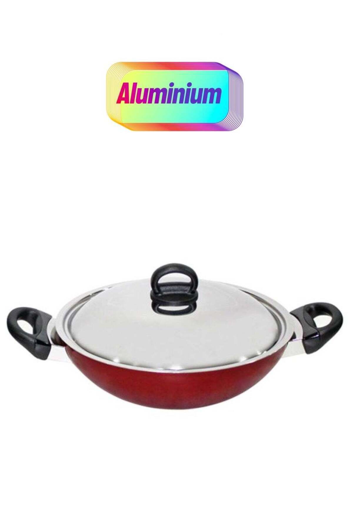 Classic. Flat Bottom Kadai Red 28cm