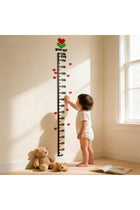 3D DIY Acrylic Height Growth Chart Wall Sticker for Kids Room, Door Decor with Heart Design, 0-160cm Measurement Scale