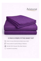 3-Piece Striped Microfiber Fitted Sheet Set Large Single 120x200cm – Soft Elastic Deep Pocket 17cm Bedsheet