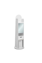Kate Swivel Standing Cabinet With Mirror And Stool | Durable Cupboard | Dressing Makeup Storage With ChairL51xW51xH170cm - White