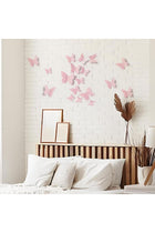 36 Pcs Cute Pink Butterfly Wall Decor, 3D Butterfly Wall Stickers, Cute Girls Room Decorations, Danish Pastel Aesthetic Butterflies Stickers for Birthday Rooms Party Decors, Removable, Three Sizes