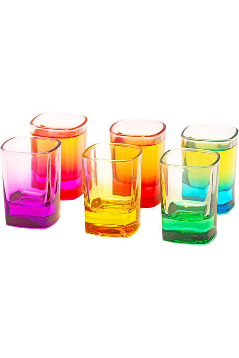 The Buybox - 6 Pcs Colored Shot Glasses Set, 52ml Heavy Duty Mini Base Shot Glass Set