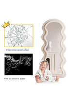 Wavy Shaped Full Length Dressing Mirror 80X180 CM Off White