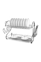 Capacity Stainless Steel 2-layer Dish Drainer Drying Rack Kitchen Storage