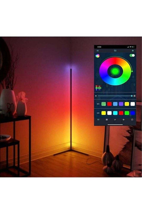 Corner Floor Lamp Smart RGB Adjustable Brightness Color Changing LED Minimalist Nordic App Control Light For Living Room DecorAnd For Party