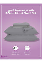 Bedding Fitted Sheet - Fits 200x200 Cm For Super King Bed - 3 Pcs (1 Fitted Sheet and 2 Pillowcases) - 35 Cm Deep Pocket - Solid Bed Sheet