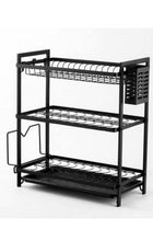 Three-tier dish drying rack