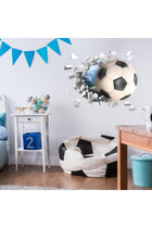 3D Football Wall Sticker Set, 30 * 60cm 2 Sheets Soccer Decals for Boys Room, PVC Self-Adhesive Soccer Wallpaper, Sport Posters Wall Art Decor for Kids Bedroom Home Party Birthday Decoration