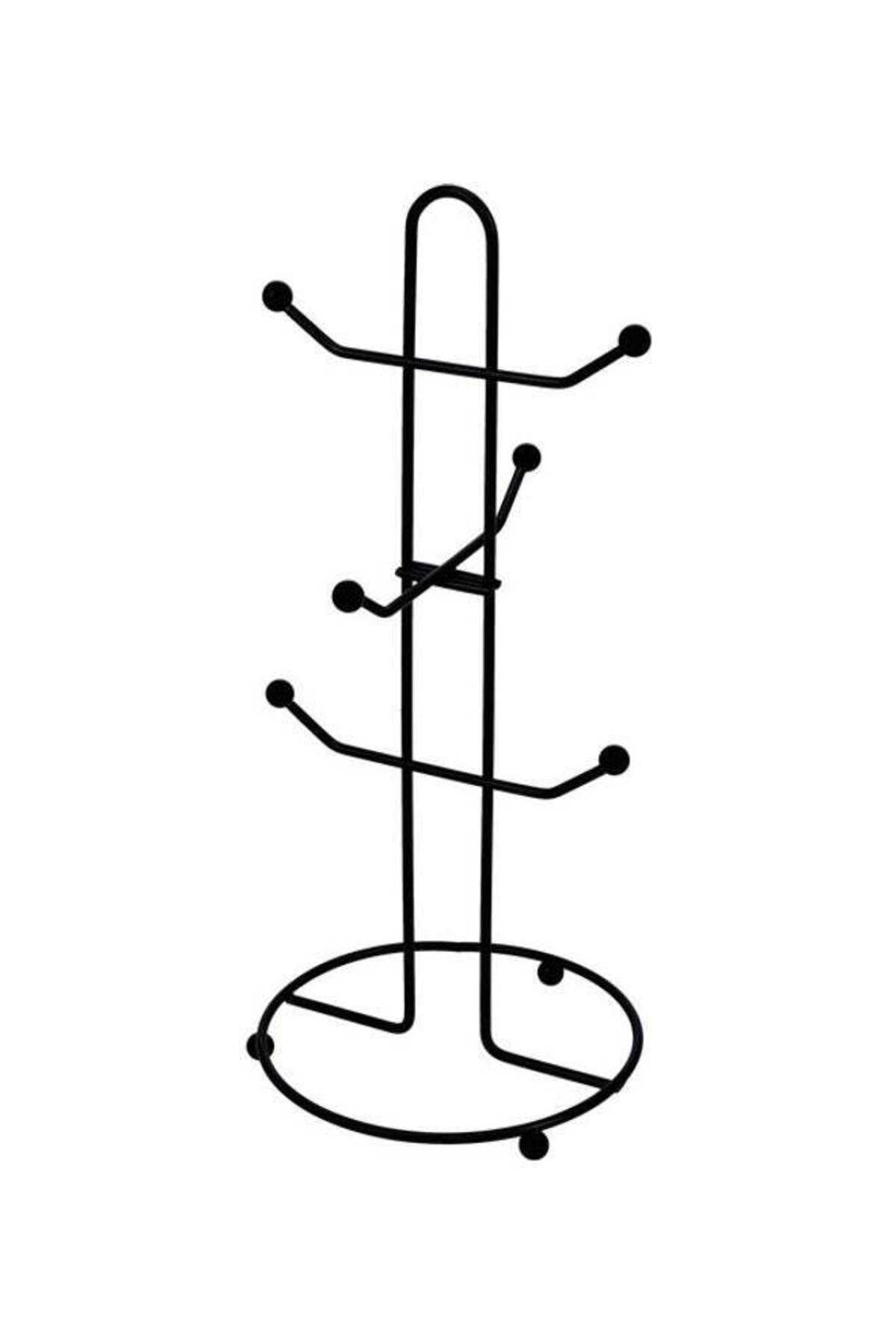 Iron Cup Holder Black 40x18cm