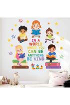 Kids Equality Classroom Wall Stickers - Inspirational Positive Quotes Book Wall Decals - Baby Kids Room Daycare Playroom School Library Reading Wall Decor
