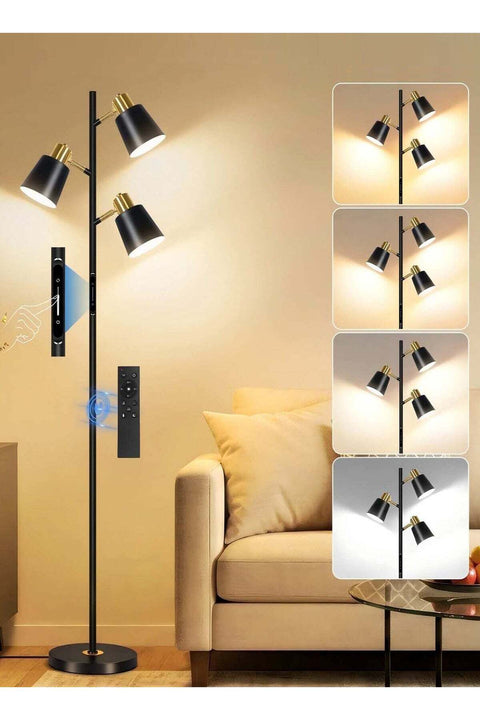 LED Tree Floor Lamp 36W, Bulbs Included,Dimmable Modern Floor Light with 4 Color Temperature, Remote & Touch Control, 1 Hour Timer, 3 Rotating Standing Lamp for Reading Living Room Bedroom Offic