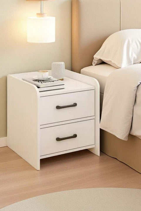 Bedside Table with 2 Drawers, Modern Nightstand for Bedroom | Simple Bedside Cabinet & Storage Side Table, End Table for Home (CT055)