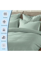Royale 100% Cotton Double Duvet Cover Set 200x200 cm Sea Foam, 1000 Thread Count Thick Exquisite Long Staple Cotton Sateen Weave Quilt Cover Set with 2 Pillowcases (Sea Foam Bedding Set)