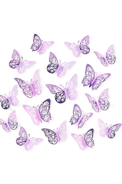 72 Pcs Butterfly Decorations, 3 Sizes 3 Styles, 3D Butterfly Wall Decor, Party Decorations, Birthday Decorations, Butterflies for Crafts, Cake Decorating, Wall Stickers Room Decor, Pale Plum