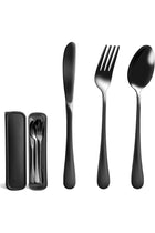 Portable Utensils Set with Case, Stainless Steel Reusable Silverware for Lunch Camping School Picnic