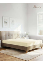 Pure 100% Cotton Twin Fitted Bed Sheet 120x200 cm New Ivory, 400 Thread Count Cool Luxury Soft Long Staple Cotton Sateen Weave, Deep Pocket Bedsheet Fits 40cm