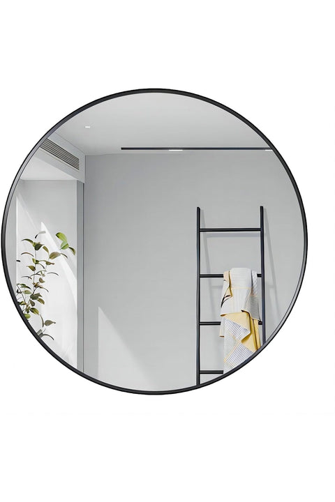 Round Mirror for Bathroom, 60centimeter(24 inch) Black Mirror for Wall, Wall Mounted Vanity Mirror for Bathroom, Living Room, Wall Decor Mirror,Dressing mirror