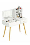 Dresser With Mirror Vanities Table Make Up Organizer Drawers White 80x40x75cm