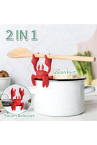 Silicone Utensil Rest, Red Crab Steam Releaser for Pot, Non-Slip Stovetop Organizer