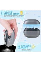 Electric Automatic Nail Clipper,Fingernail Cutter and File 2 in 1 Design, Nail Scraps Storage,USB Rechargeable Safety Fingernail Trimmer for Baby, Kids, Seniors and Adult (Black and Grey)