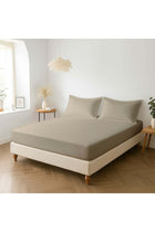 Pure Combed Cotton Single Bed Fitted Sheet 90x200 cm, Simply Taupe, 400 Thread Count