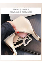 Women Vintage Large-Capacity PU Leather Ladies Bag Shoulder Bag Tote Bags Clutch Crescent Purse