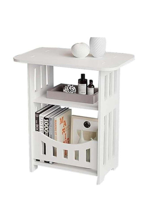 TRASSLE Durku Simple Bedside Tables Small Nightstand for Bedroom, Bedside, Nightstands Storage Shelf, Sofa Table for Small Space,Double Layer