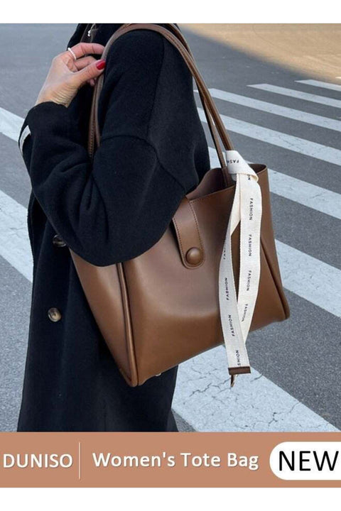 Women's Shoulder Tote Bag Leather Handbag For Women Retro Large Capacity Messenger Fashionable Travel Hand Bag（Brown）