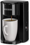 BLACK+DECKER Coffee Maker, 350W, 125ml Water Tank, Compact One-Cup Coffee Machine with Ceramic Mug,