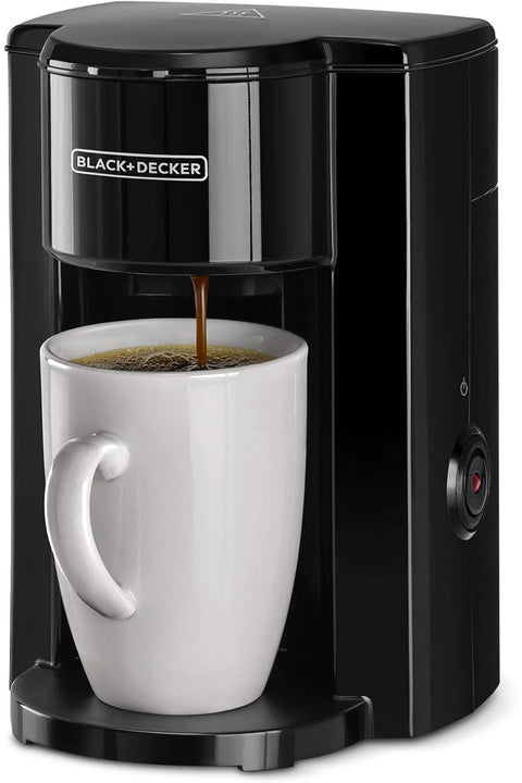 BLACK+DECKER Coffee Maker, 350W, 125ml Water Tank, Compact One-Cup Coffee Machine with Ceramic Mug,