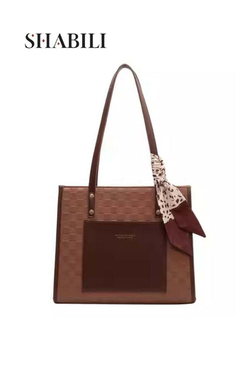 PU Shoulder Bag Ladies Tote Bag for Women, large capacity with straps and inner pocket, lightweight design