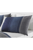 - Betley - Classic Wide Stripe Duvet Cover Set -3 pieces, Double Bed Size in Blue