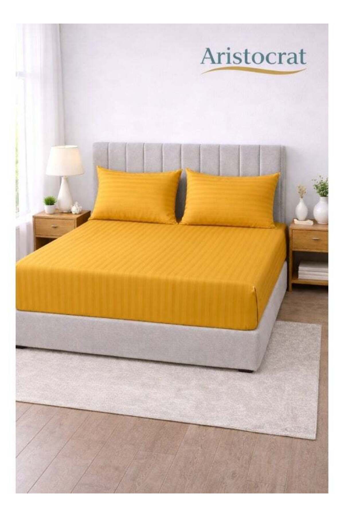 3-Piece Striped Microfiber Fitted Sheet Set Super King 200x200cm – Soft Elastic Deep Pocket 17cm