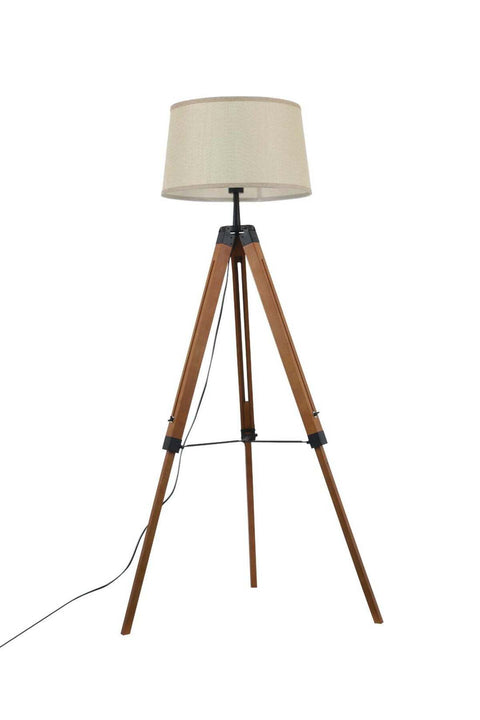 Modern Holmes Tripod Wooden Floor Lamp Unique Luxury Quality Material For Stylish Homes Bedroom Or Office Natural Wood 50X50X32cm