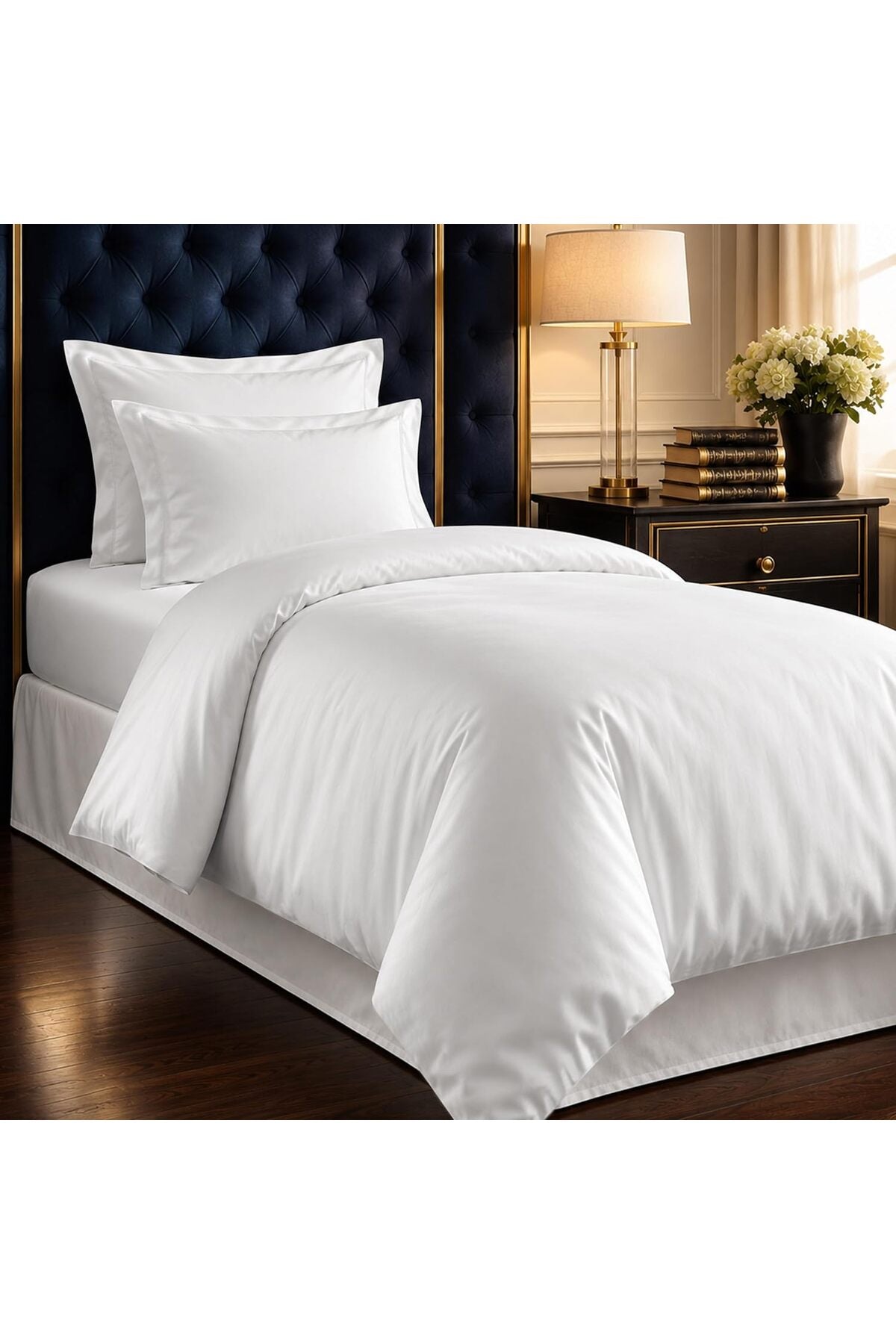Luxury 100% Cotton Double Duvet Cover Set 200x200cm Simply Taupe 800TC with 2 Pillowcases