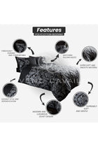 Damask Bedding Double Bed Set - Flower Duvet Cover - Comforter Covers With Pillow Cases - Black