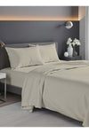 King Bed Sheet Set Beige – 4 Piece Bedding Set, 270 × 260 cm, Soft Brushed Microfiber