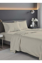 King Bed Sheet Set Beige – 4 Piece Bedding Set, 270 × 260 cm, Soft Brushed Microfiber