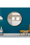 Round shaped Wall Mirror 100cm x 100cm With Aluminum Frame, Modern Room Decor For Entryways, Washrooms, Living Rooms And More, Golden