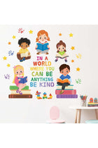 Kids Equality Classroom Wall Stickers - Inspirational Positive Quotes Book Wall Decals - Baby Kids Room Daycare Playroom School Library Reading Wall Decor