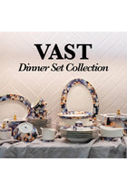 B&S Porcelain Round Dinnerware Set | 97PCS Ceramic Tableware with Floral Design (Emaan)
