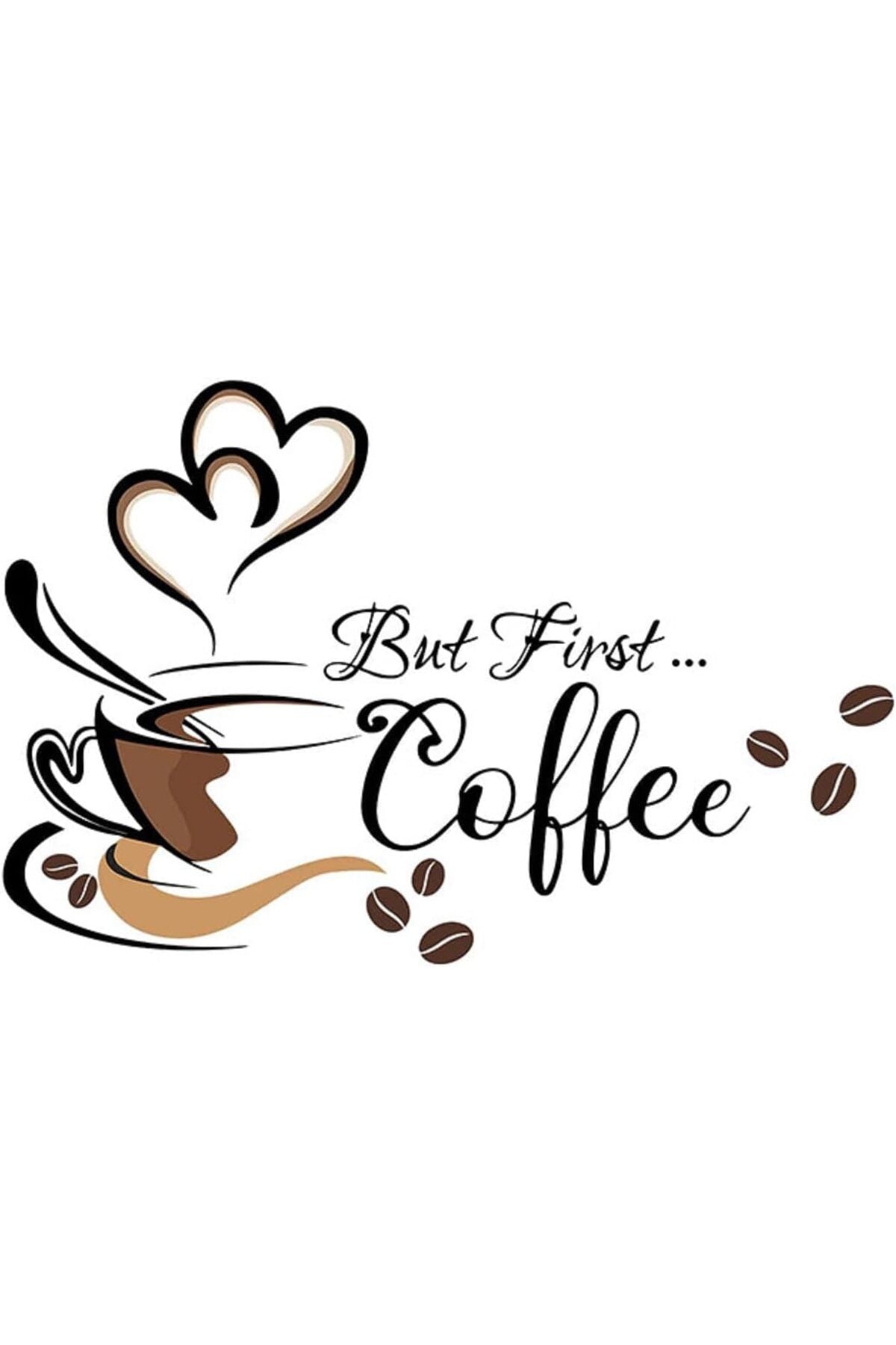 Black Coffee Bar Signs,Cafe Ding Room Wall Decals Peel and Stick Tea Cup Latte Art Stickers