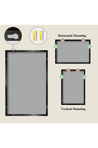 Koonmi Black Mirrors for Wall, 20x28 Inch Bathroom Mirror, Rectangular Wall Mirror for Living Room Bedroom Bathroom, Hangs Horizontally or Vertically