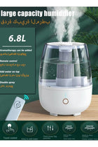 6.8L Double Spray Air Humidifier - Large Capacity Essential Oil Diffuser - Moisturizing Machine - Fragrance Diffuser - Auto Shut-Off - With Remote Control