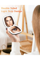 Compact Mirror, Rechargeable Compact Makeup Mirror, Lighted Travel Makeup Mirror with 1X/10X Magnifying Double Sided Dimmable, Portable Pocket Mirror for Handbag and Pocket
