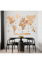 Enjoy The Wood 3D Wooden World Map Wall Decor, Elegant Light Wood Travel Wall Art for Home and Office, Premium Gift Idea and Modern Wall Decor UAE – Light M (100 x 60 cm)