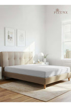 Pure Combed Cotton Fitted Bedsheet King Size 180x200 cm White, 400 Thread Count Cool Luxury Soft