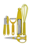 5-Piece Comfortable Grip Kitchen Gadget Set Mustard