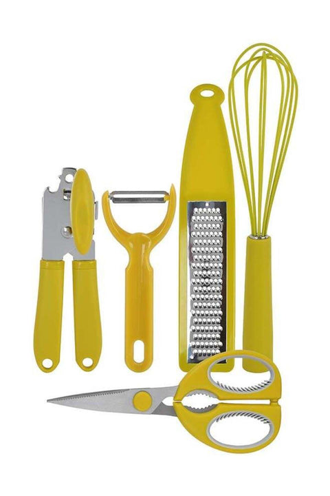 5-Piece Comfortable Grip Kitchen Gadget Set Mustard